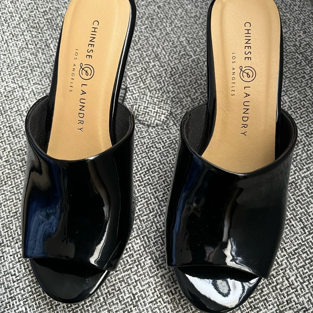 Black Patent Leather Platform Sandals.
Gently used. - Picture 5 of 5